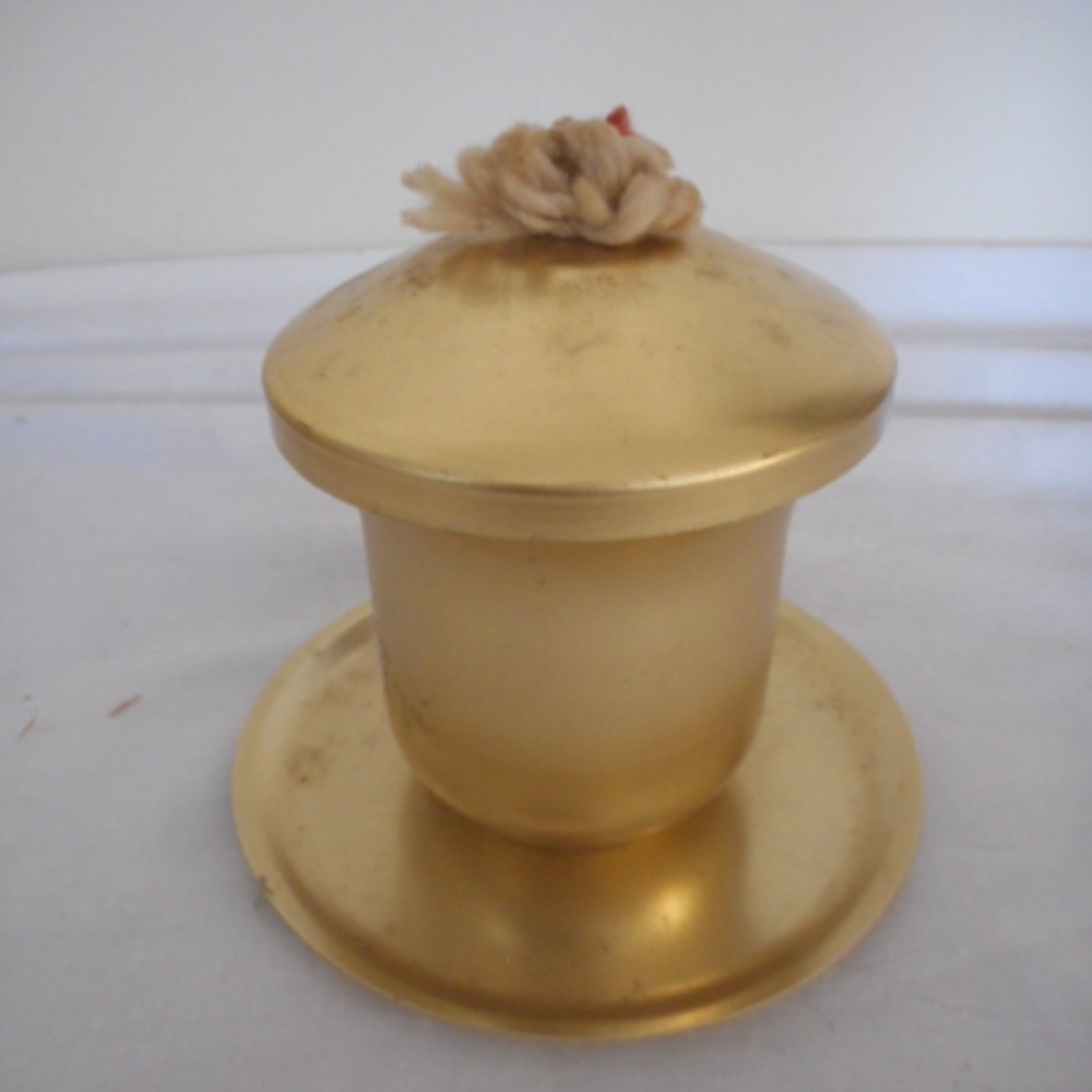 Vintage Tiki Table Lamp Torch Outdoor Light Aluminum Brass Gold